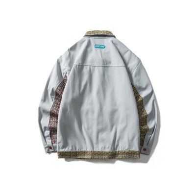 Chaqueta Suelta de Contraste para Hombre - Estilo Retro Universitario - Image 4