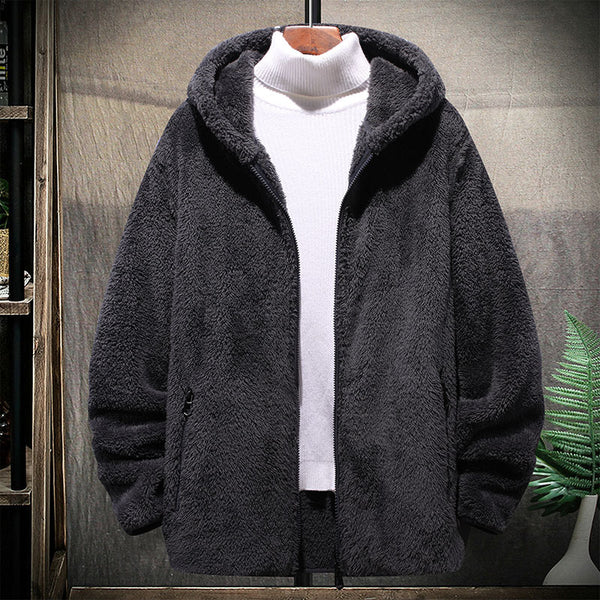 Chaqueta Deportiva con Capucha de Forro Polar para Hombre - Diseño Texturizado