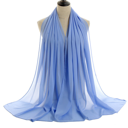 Hijab Chiffón Perlado Monocromático 70x180cm - Image 50