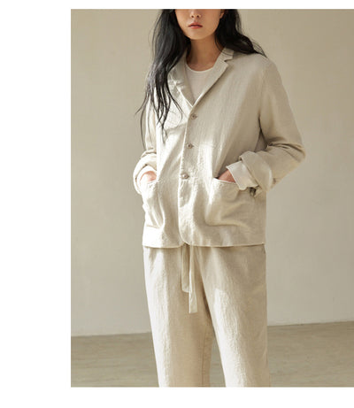Chaqueta Casual de Algodón y Lino Reforzada para Mujer - Image 10