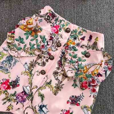 Conjunto de Blusa con Volantes y Falda Talle Alto - Image 5