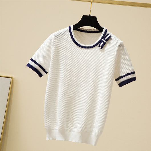 Suéter de Seda de Hielo Tejido para Mujer - Pullover Holgado y Transpirable - Image 17