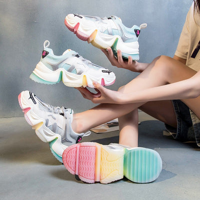 Zapatos Deportivos Mujer con Suela Arcoíris