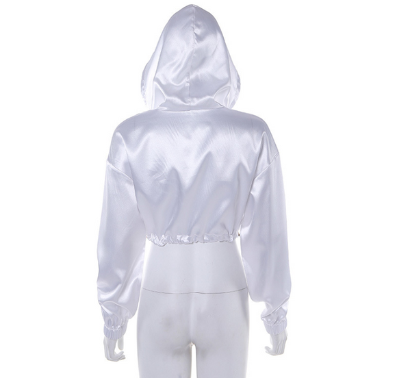 Sudadera Corta con Capucha y Manga Larga