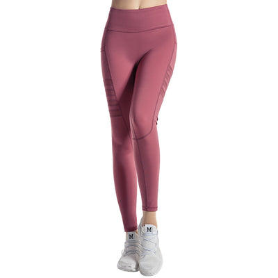 Pantalones de yoga con malla y rayas