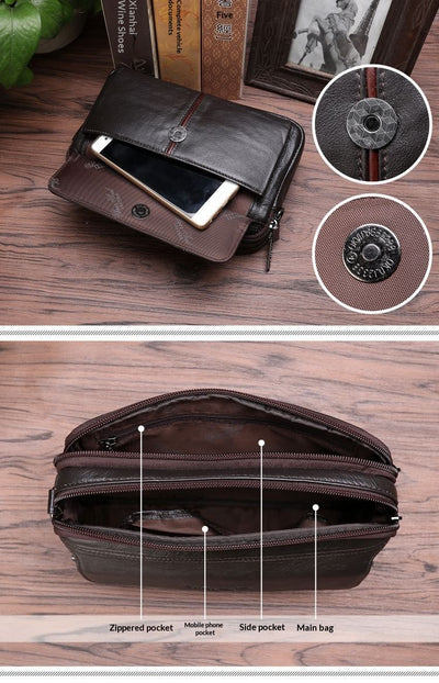 Cartera Clutch de Cuero Genuino Primera Capa para Hombre - Image 15