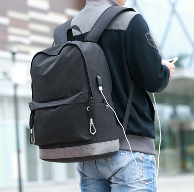 Mochila Universitaria con Carga USB - Bolsa para Laptop Estilo Coreano en Tela Oxford