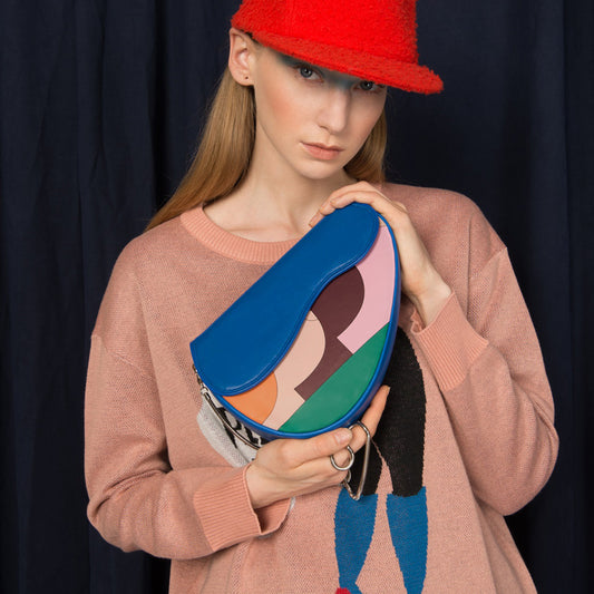 Bolso Mensajero de Cuero PU con Cadena Metálica - Colección Guisantes