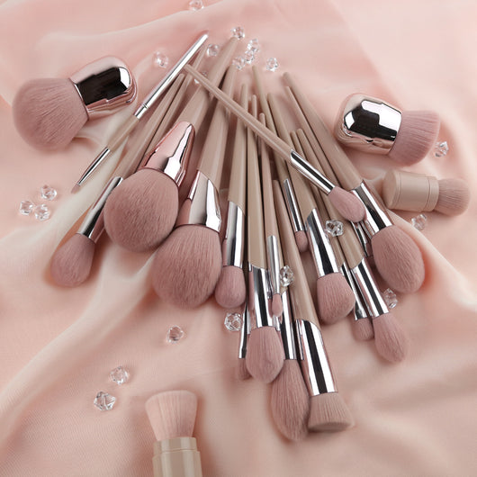 Set de Brochas de Maquillaje Corazón Rosa - Brochas para Sombras