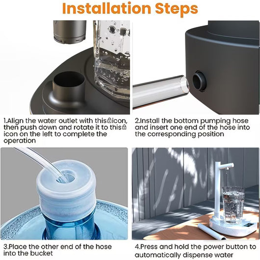 Dispensador de Agua Automático de Escritorio Recargable con Soporte - Image 10