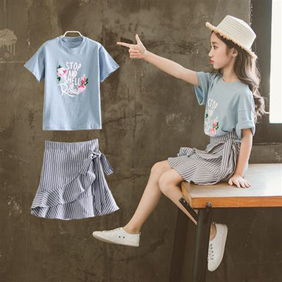 Conjunto de Falda y Blusa de Manga Corta para Niñas - Estilo Verano - Image 12