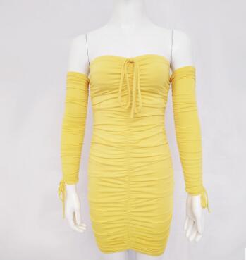 Vestido Bandage Ajustado Hombros Descubiertos Manga Larga para Fiesta - Image 7