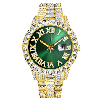 Reloj de Cuarzo con Banda de Acero y Diamantes Completos con Calendario - Image 7