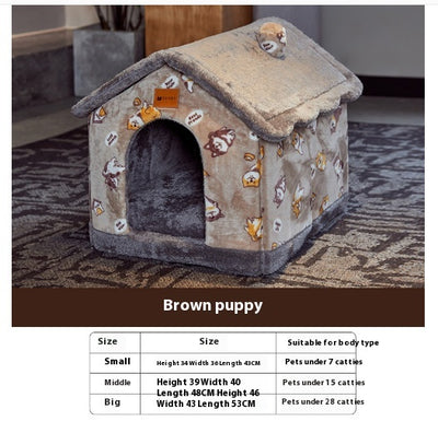 Casa Plegable para Perros y Gatos - Cama Térmica Desmontable Tipo Villa - Image 33