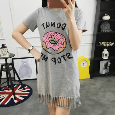Vestido con Flecos y Estampado de Donas - Image 9