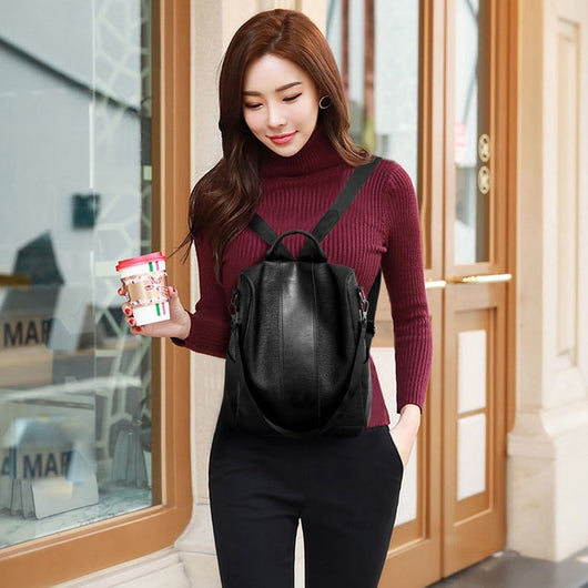 Mochila de Gran Capacidad en Colores Sólidos para Mujer - Image 3