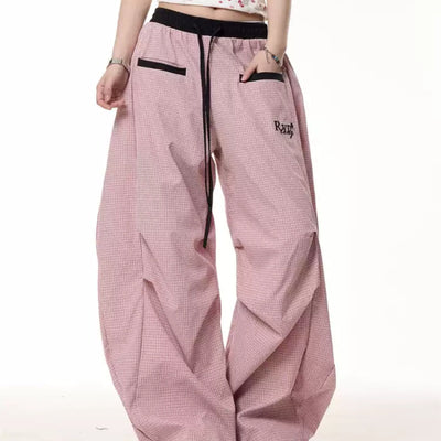 Pantalones Sueltos a Rayas Retro de Contraste para Mujer - Comodidad de Verano - Image 3