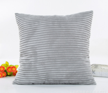 Juego de Funda de Almohada y Cojín de Pana Acanalada Suave con Patrón de 2.5 Rayas - Image 5
