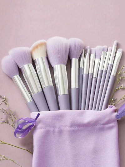 Set de Brochas de Maquillaje Portátil en Bolsa de Tela Suave - Image 6