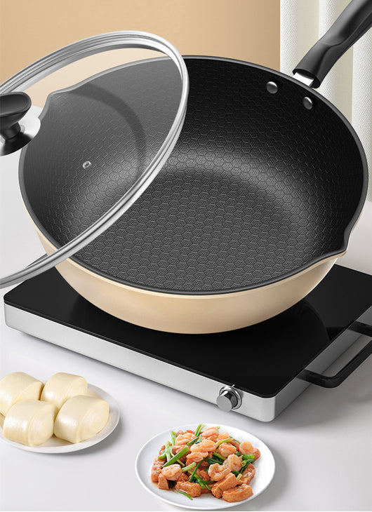Wok de Panal con Fondo Plano - Compatible con Inducción y Gas - Image 9