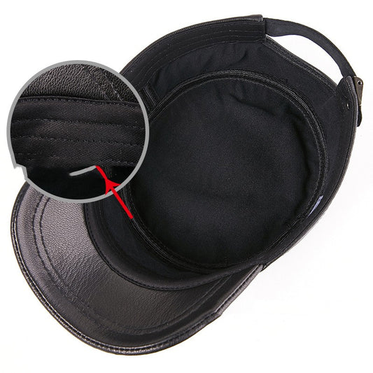 Gorra Plana de Piel de Oveja Estilo Británico para Mujer - Image 2