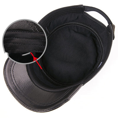 Gorra Plana de Piel de Oveja Estilo Británico para Mujer - Image 2