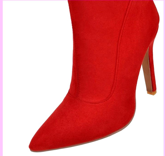 Botas Rojas Altas con Caña Elástica para Mujer - Image 13