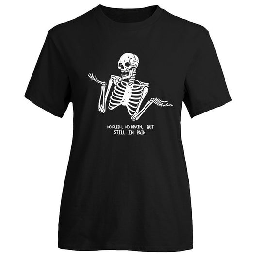 Playera Calavera y Rosa Manga Corta Cuello Redondo Verano - Image 8