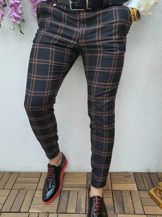Pantalones Casuales a Cuadros Estilo Europeo Americano Corte Ninth - Image 8