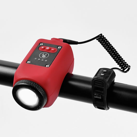 Luz Frontal con Claxon de Alta Potencia para Bicicleta - Recargable USB y Resistente al Agua