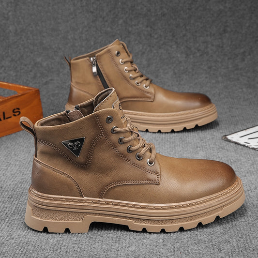Botas de Trabajo Cuero Auténtico Estilo Británico para Hombre - Image 2
