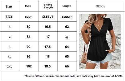 Blusa Entallada con Escote V y Manga Corta para Mujer - Image 6