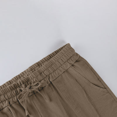 Pantalones de Playa para Hombre en Algodón y Lino con Cintura Elástica - Image 24