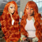 Diadema de Cabello Rizado Ondulado Naranja - Extensión Capilar Voluminosa Tipo Real