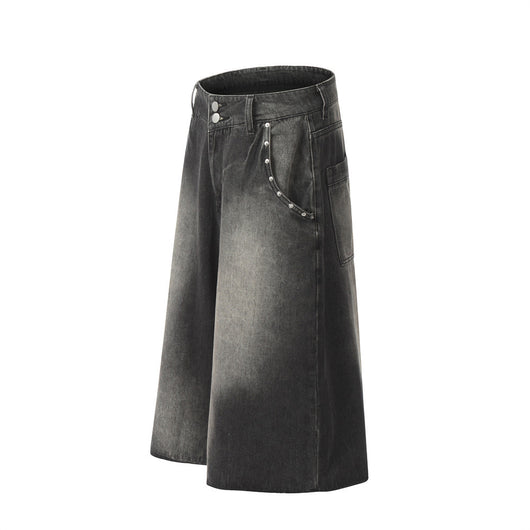 Shorts de Mezclilla Suelta con Detalles de Pintura Contrast para Hombre - Image 11