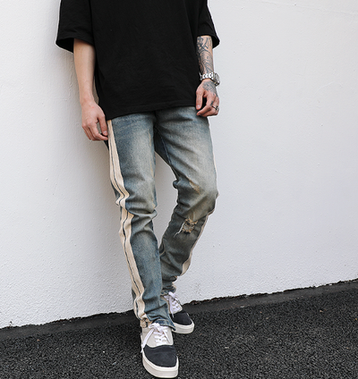 Pantalón Denim Retro Desgastado - Image 4