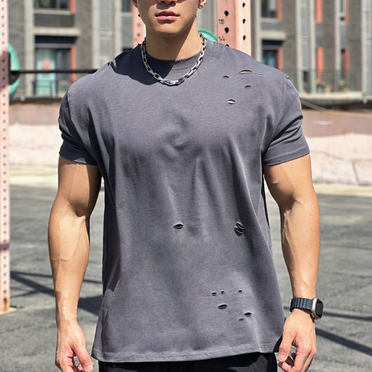 Camiseta Deportiva Suelta de Algodón para Hombre - Image 12