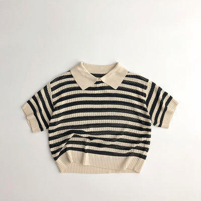 Playera Infantil Estilo Occidental a Rayas Manga Corta - Image 2