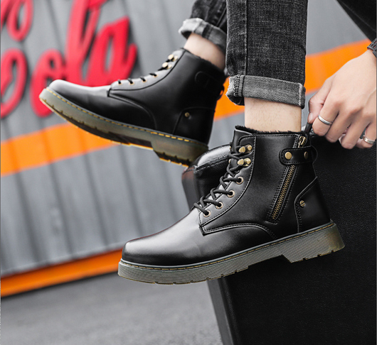 Botas Martin de Caña Alta con Cierre para Hombre - Estilo Urbano Elevado - Image 9