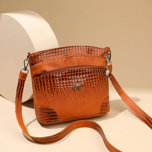 Bolso Bandolera Patrón Cocodrilo Vintage Multicapa Casual para Mujer - Image 14
