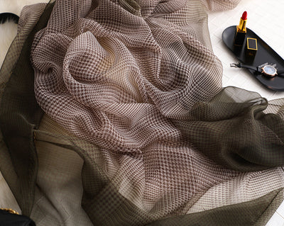 Chal Largo Estampado Pata de Gallo para Protección Solar - Image 18