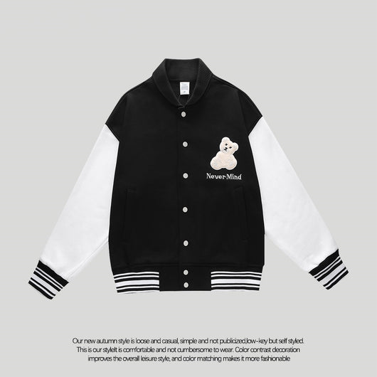 Chaqueta Béisbol Bordada Suelta para Parejas - Image 6