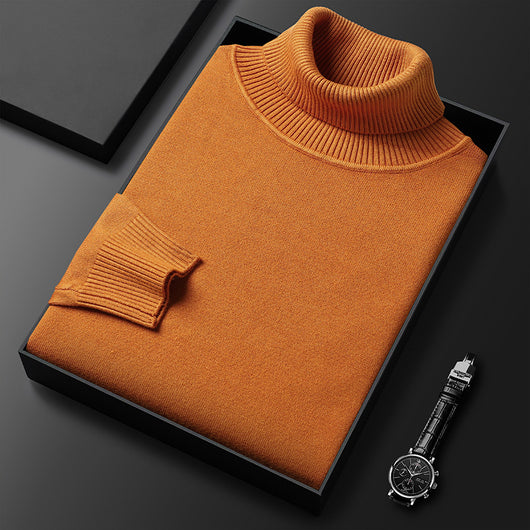 Suéter Cuello Alto Slim Fit para Hombre - Pullover Básico de Color Sólido - Image 44