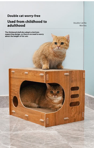 Casa Gato Doble Capa Resistente a Arañazos - Espaciosa y Duradera - Image 17