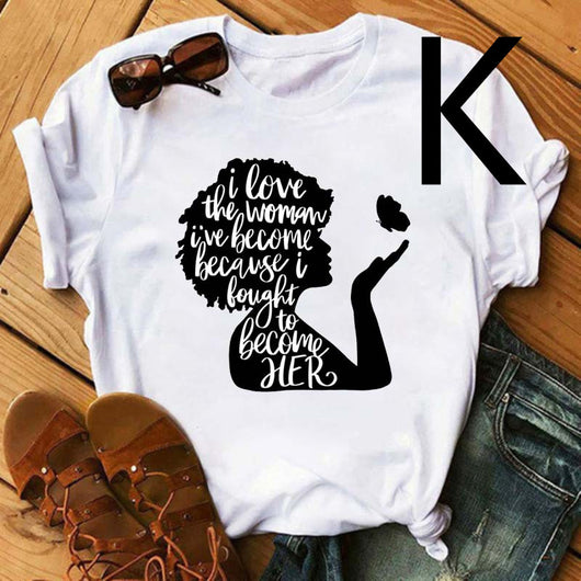 Camiseta Estampada Mujer African Black Girl - Manga Corta - Image 32