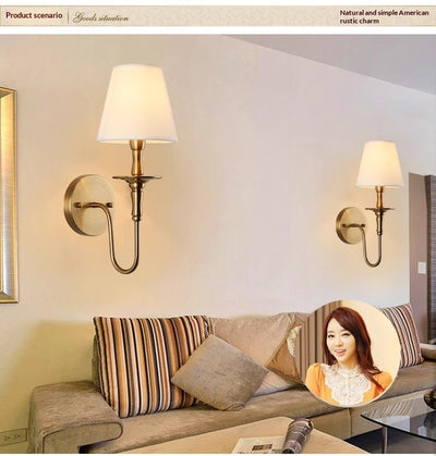 Aplique de Pared Doble Cabezal Estilo Antiguo Cobre Europeo para Dormitorio - Image 17