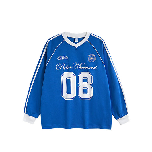 Camiseta Manga Larga Estilo Urbano Jersey Americano para Hombre - Image 12