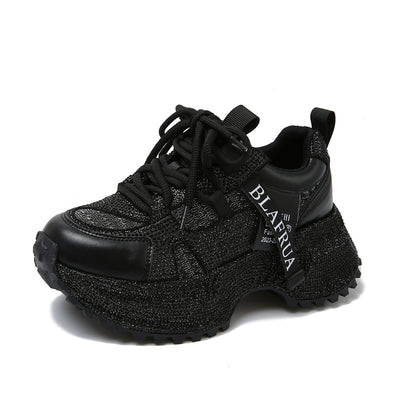 Tenis Deportivos Brillantes con Lentejuelas, Diseño Plateado y Rojo con Cristales - Image 42