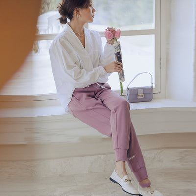 Pantalones Deportivos Cintura Alta Elástica Holgados para Mujer - Image 7