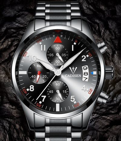 Reloj Multifuncional de Acero Inoxidable con Cuarzo